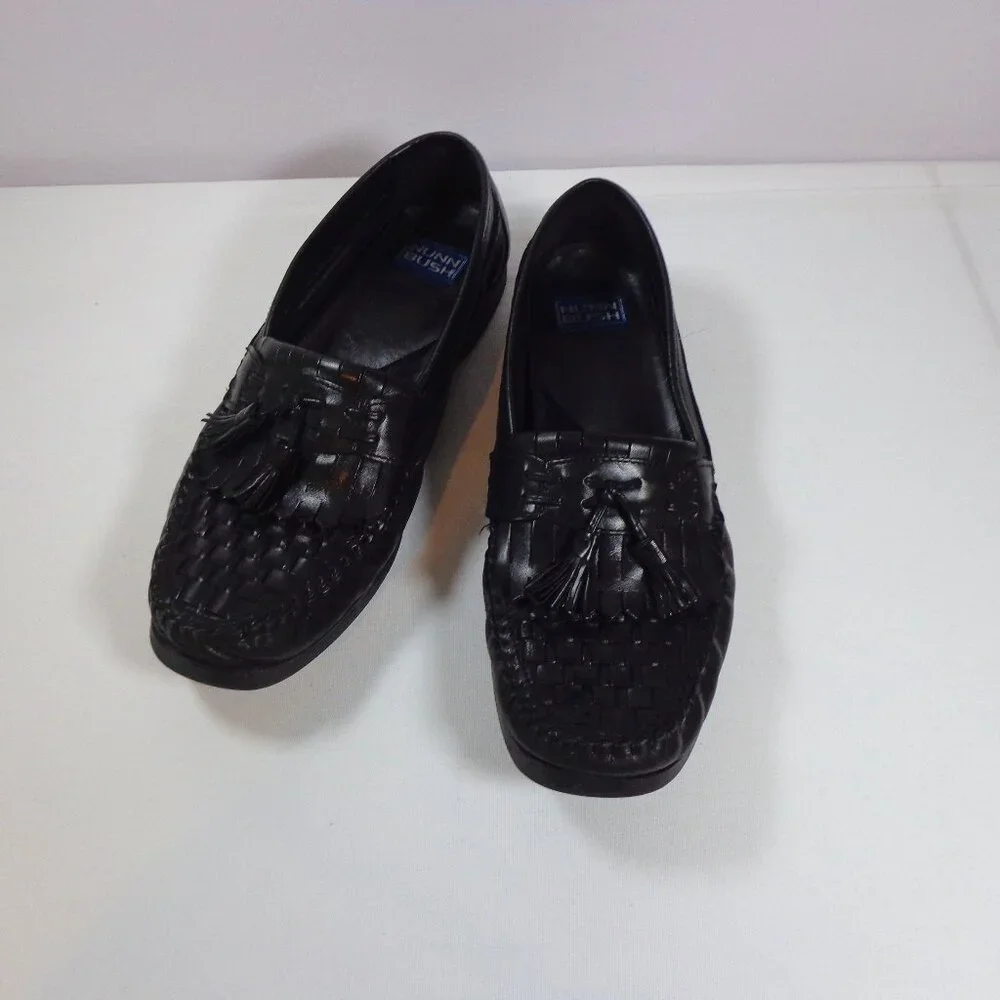 Nunn Bush Mens Black Woven Leather Penney Loafers‎ Tassels Style 84111 Size 10M